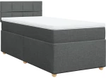 vidaXL Κρεβάτι Boxspring με Στρώμα Σκούρο Γκρι 80x200 εκ. Υφασμάτινο