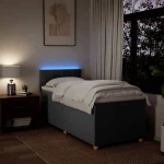 vidaXL Κρεβάτι Boxspring με Στρώμα Σκούρο Γκρι 80x200 εκ. Υφασμάτινο