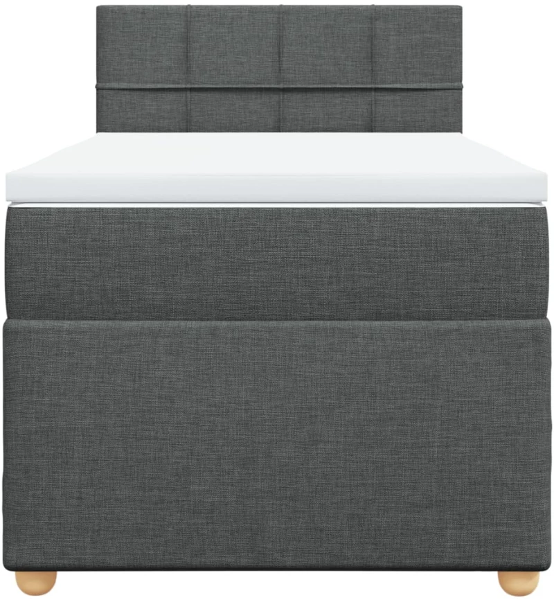 vidaXL Κρεβάτι Boxspring με Στρώμα Σκούρο Γκρι 80x200 εκ. Υφασμάτινο