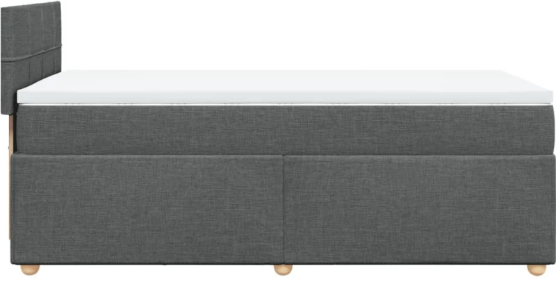 vidaXL Κρεβάτι Boxspring με Στρώμα Σκούρο Γκρι 80x200 εκ. Υφασμάτινο