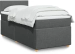 vidaXL Κρεβάτι Boxspring με Στρώμα Σκούρο Γκρι 90x190 εκ. Υφασμάτινο