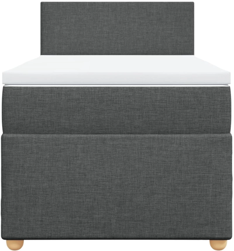 vidaXL Κρεβάτι Boxspring με Στρώμα Σκούρο Γκρι 90x190 εκ. Υφασμάτινο