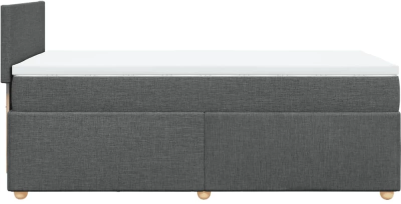 vidaXL Κρεβάτι Boxspring με Στρώμα Σκούρο Γκρι 90x190 εκ. Υφασμάτινο