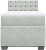 vidaXL Κρεβάτι Boxspring με Στρώμα Ανοιχτό Γκρι 80x200 εκ. Βελούδινο