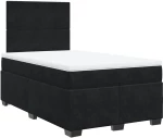 vidaXL Κρεβάτι Boxspring με Στρώμα Μαύρο 120 x 200 εκ. Βελούδινο