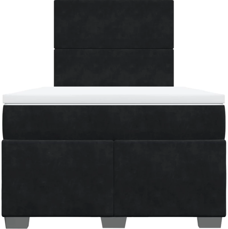 vidaXL Κρεβάτι Boxspring με Στρώμα Μαύρο 120 x 200 εκ. Βελούδινο