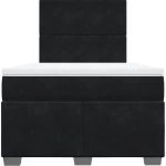 vidaXL Κρεβάτι Boxspring με Στρώμα Μαύρο 120 x 200 εκ. Βελούδινο