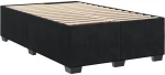 vidaXL Κρεβάτι Boxspring με Στρώμα Μαύρο 120 x 200 εκ. Βελούδινο