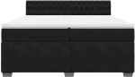 vidaXL Κρεβάτι Boxspring με Στρώμα Μαύρο 200x200 εκ. Βελούδινο