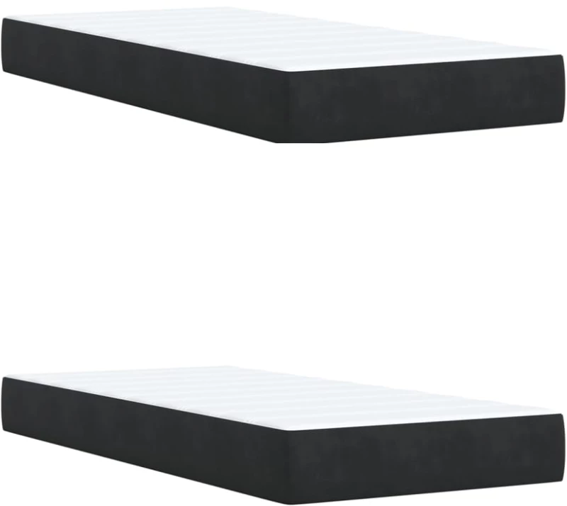 vidaXL Κρεβάτι Boxspring με Στρώμα Μαύρο 200x200 εκ. Βελούδινο