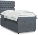 vidaXL Κρεβάτι Boxspring με Στρώμα Σκούρο Γκρι 80x200 εκ. Βελούδινο