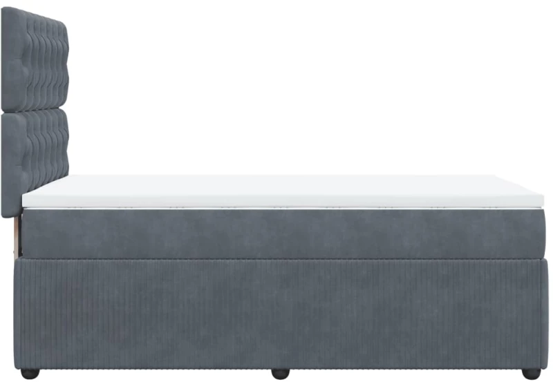 vidaXL Κρεβάτι Boxspring με Στρώμα Σκούρο Γκρι 80x200 εκ. Βελούδινο