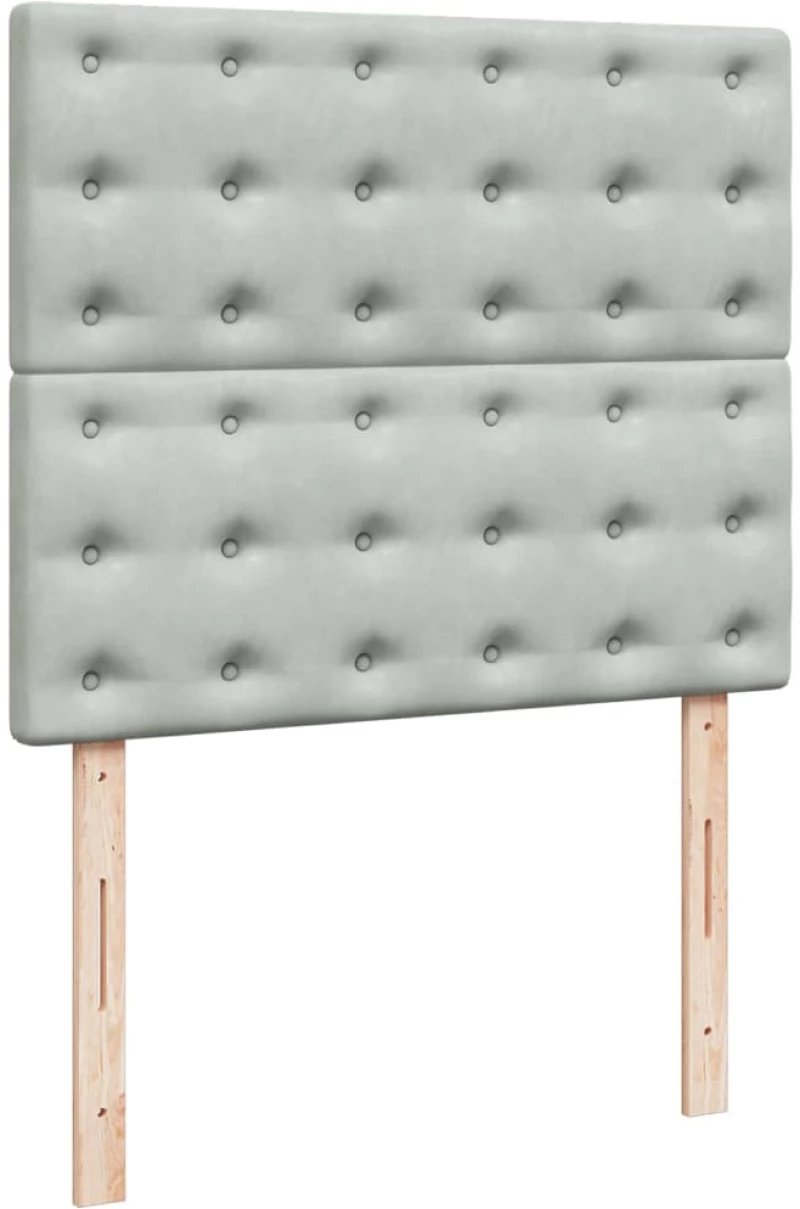 vidaXL Κρεβάτι Boxspring με Στρώμα Ανοιχτό Γκρι 120x200 εκ. Βελούδινο
