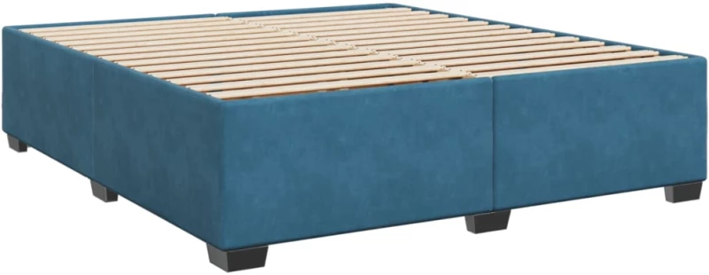 vidaXL Κρεβάτι Boxspring με Στρώμα Σκούρο Μπλε 180x200 εκ. Βελούδινο