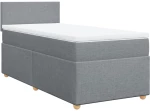vidaXL Κρεβάτι Boxspring με Στρώμα Ανοιχτό Γκρι 80x200 εκ. Υφασμάτινο