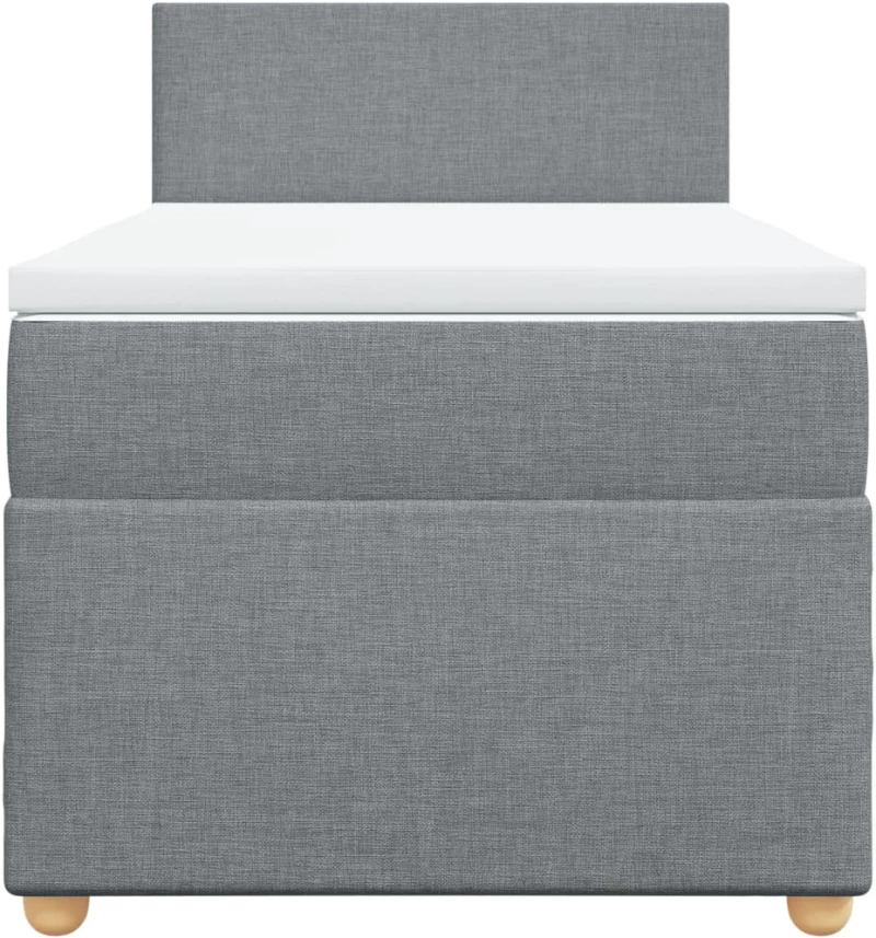 vidaXL Κρεβάτι Boxspring με Στρώμα Ανοιχτό Γκρι 80x200 εκ. Υφασμάτινο