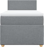 vidaXL Κρεβάτι Boxspring με Στρώμα Ανοιχτό Γκρι 80x200 εκ. Υφασμάτινο