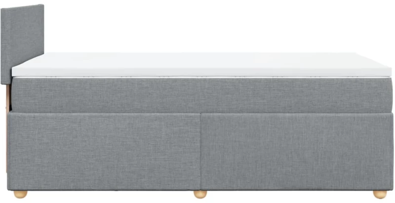 vidaXL Κρεβάτι Boxspring με Στρώμα Ανοιχτό Γκρι 80x200 εκ. Υφασμάτινο