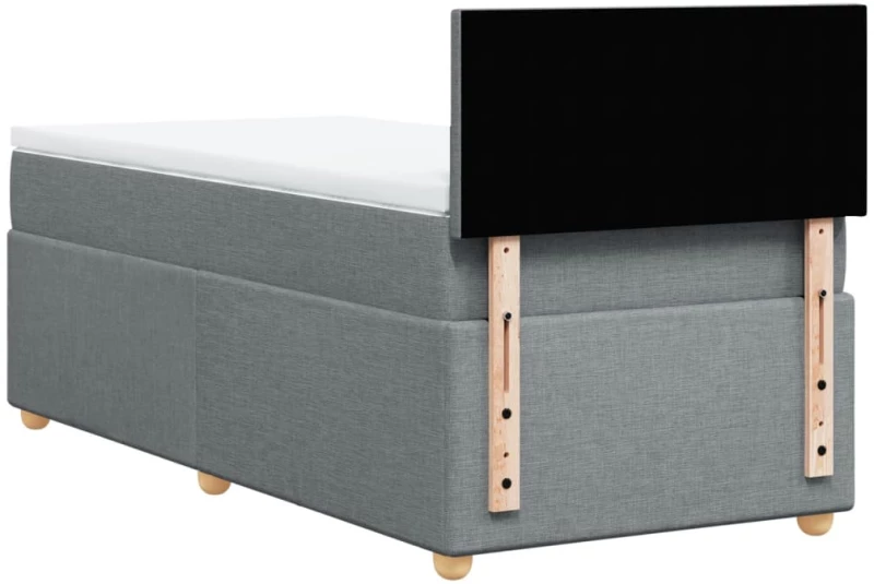 vidaXL Κρεβάτι Boxspring με Στρώμα Ανοιχτό Γκρι 80x200 εκ. Υφασμάτινο