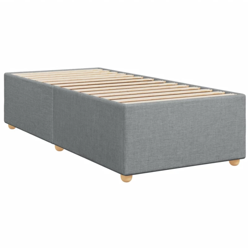 vidaXL Κρεβάτι Boxspring με Στρώμα Ανοιχτό Γκρι 80x200 εκ. Υφασμάτινο