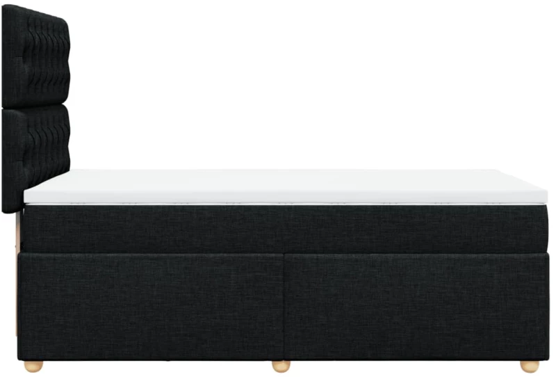vidaXL Κρεβάτι Boxspring με Στρώμα Μαύρο 90x190 εκ.Υφασμάτινο
