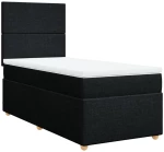 vidaXL Κρεβάτι Boxspring με Στρώμα Μαύρο 100 x 200 εκ. Υφασμάτινο