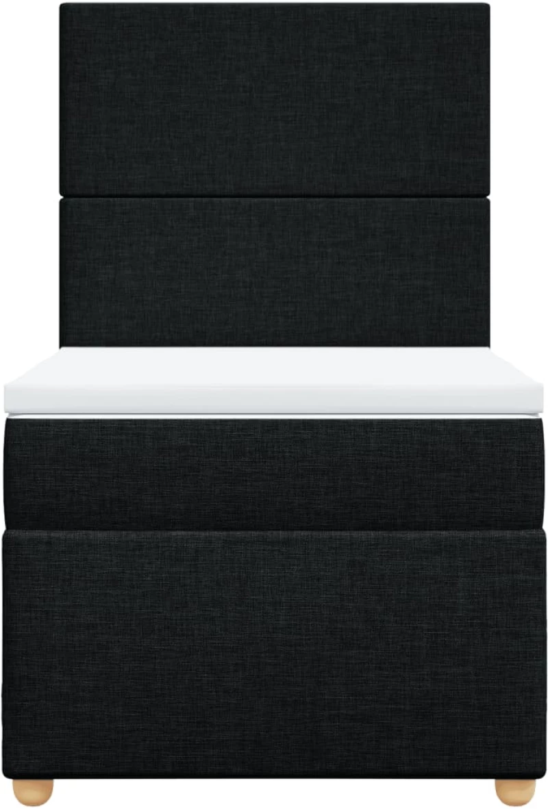 vidaXL Κρεβάτι Boxspring με Στρώμα Μαύρο 100 x 200 εκ. Υφασμάτινο
