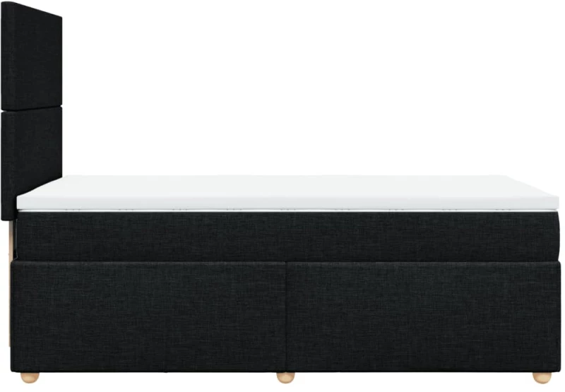 vidaXL Κρεβάτι Boxspring με Στρώμα Μαύρο 100 x 200 εκ. Υφασμάτινο