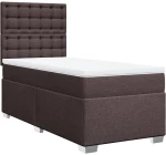 vidaXL Κρεβάτι Boxspring με Στρώμα Σκούρο Καφέ 90x200 εκ. Υφασμάτινο