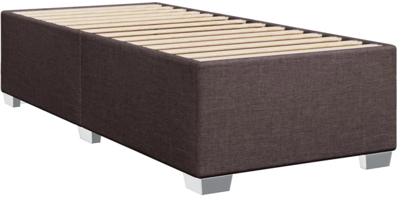 vidaXL Κρεβάτι Boxspring με Στρώμα Σκούρο Καφέ 90x200 εκ. Υφασμάτινο