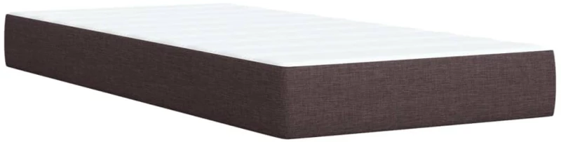 vidaXL Κρεβάτι Boxspring με Στρώμα Σκούρο Καφέ 90x200 εκ. Υφασμάτινο