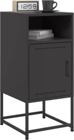 vidaXL Κομοδίνα 2 τεμ. Μαύρα 36x39x78 εκ. Χάλυβα