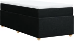 vidaXL Κρεβάτι Boxspring με Στρώμα Μαύρο 100 x 200 εκ. Υφασμάτινο