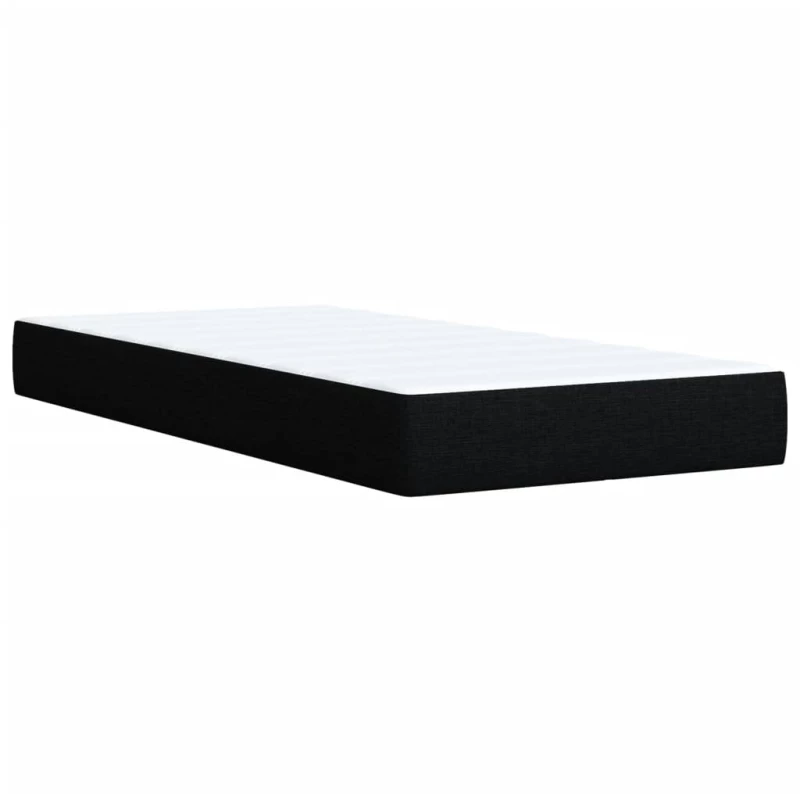 vidaXL Κρεβάτι Boxspring με Στρώμα Μαύρο 100 x 200 εκ. Υφασμάτινο