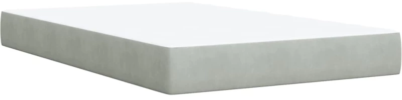 vidaXL Κρεβάτι Boxspring με Στρώμα Ανοιχτό Γκρι 120x190 εκ. Βελούδινο