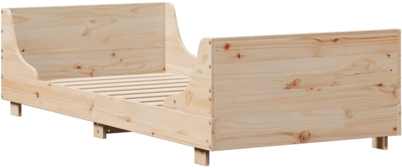 vidaXL Σκελετός Κρεβατιού Χωρίς Στρώμα 75x190 εκ Μασίφ Ξύλο Πεύκου