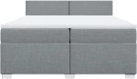 vidaXL Κρεβάτι Boxspring με Στρώμα Ανοιχτό Γκρι 200x200 εκ. Υφασμάτινο