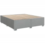 vidaXL Κρεβάτι Boxspring με Στρώμα Ανοιχτό Γκρι 200x200 εκ. Υφασμάτινο