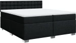 vidaXL Κρεβάτι Boxspring με Στρώμα Μαύρο 200x200 εκ. Υφασμάτινο