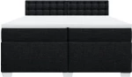 vidaXL Κρεβάτι Boxspring με Στρώμα Μαύρο 200x200 εκ. Υφασμάτινο