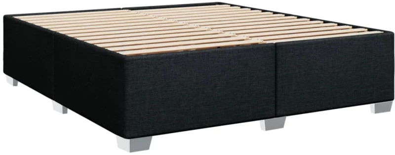 vidaXL Κρεβάτι Boxspring με Στρώμα Μαύρο 200x200 εκ. Υφασμάτινο