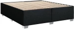 vidaXL Κρεβάτι Boxspring με Στρώμα Μαύρο 200x200 εκ. Υφασμάτινο
