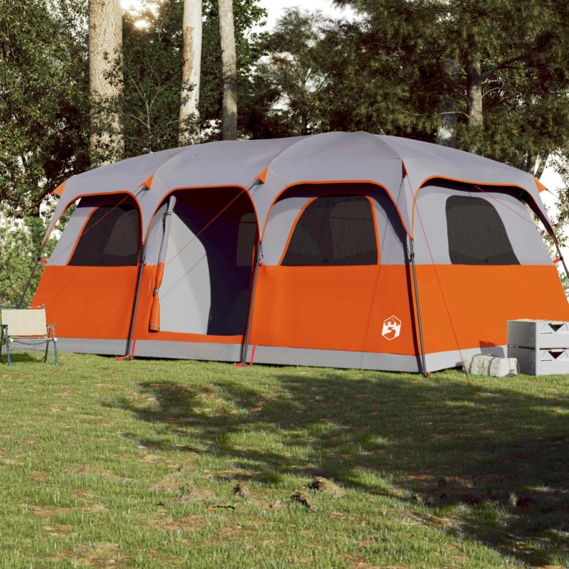 vidaXL Σκηνή Οικογενειακή 9 Ατόμων Αδιάβροχη Γκρι