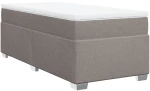 vidaXL Κρεβάτι Boxspring με Στρώμα Taupe 90x200 εκ. Υφασμάτινο