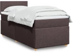 vidaXL Κρεβάτι Boxspring με Στρώμα Σκούρο Καφέ 100x200 εκ. Υφασμάτινο