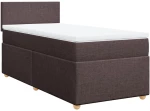 vidaXL Κρεβάτι Boxspring με Στρώμα Σκούρο Καφέ 100x200 εκ. Υφασμάτινο