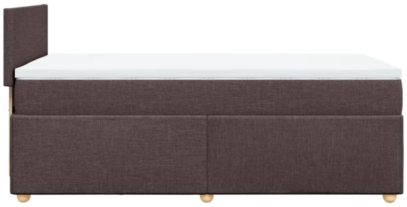 vidaXL Κρεβάτι Boxspring με Στρώμα Σκούρο Καφέ 100x200 εκ. Υφασμάτινο
