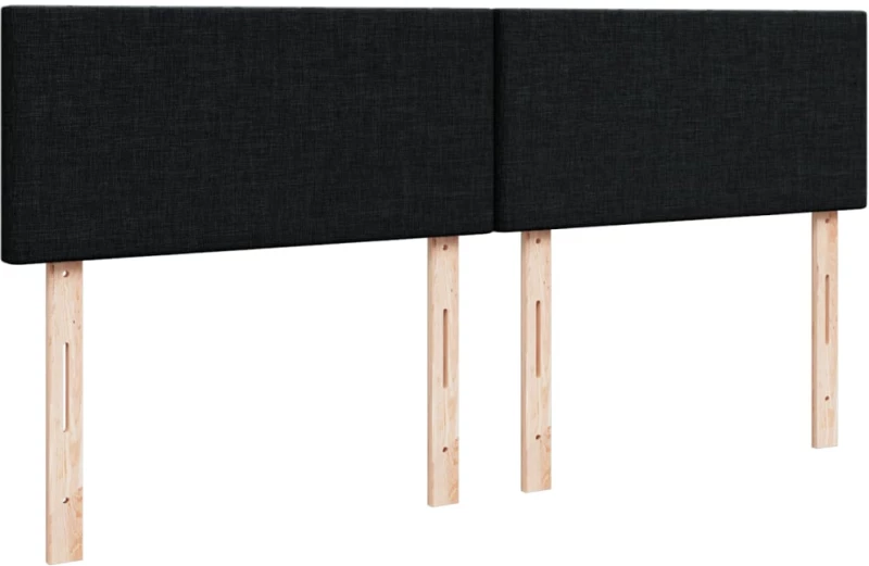 vidaXL Κρεβάτι Boxspring με Στρώμα Μαύρο 200x200 εκ. Υφασμάτινο