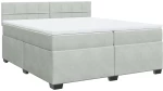 vidaXL Κρεβάτι Boxspring με Στρώμα Ανοιχτό Γκρι 200x200 εκ. Βελούδινο
