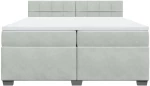vidaXL Κρεβάτι Boxspring με Στρώμα Ανοιχτό Γκρι 200x200 εκ. Βελούδινο